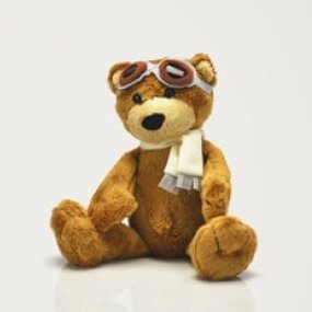 teddy bear ready to flight doll
